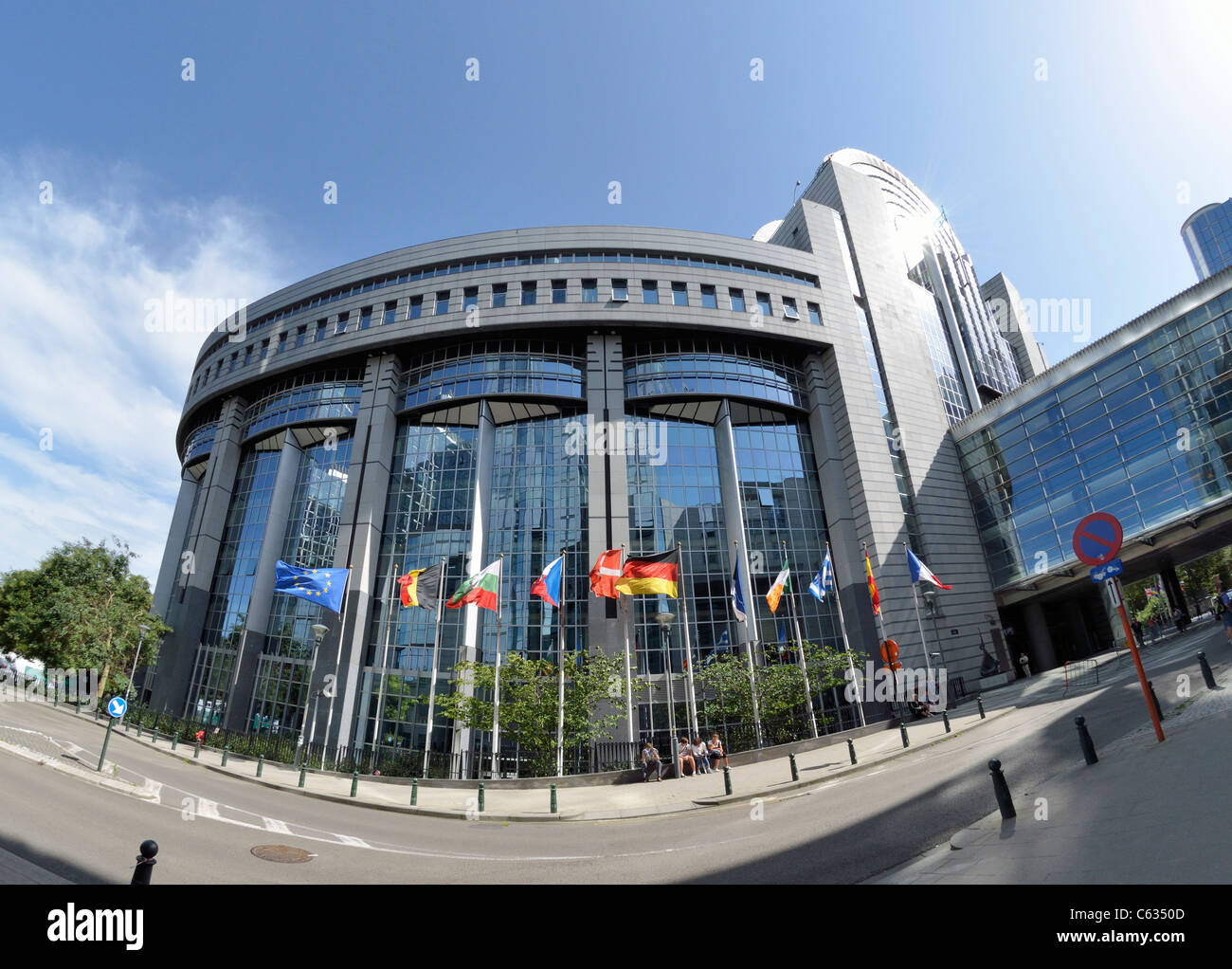 Bruxelles / Bruxelles, Belgique. Bâtiment du Parlement européen (1993) Banque D'Images