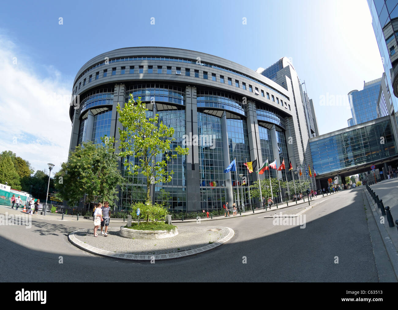 Bruxelles / Bruxelles, Belgique. Bâtiment du Parlement européen (1993) Banque D'Images
