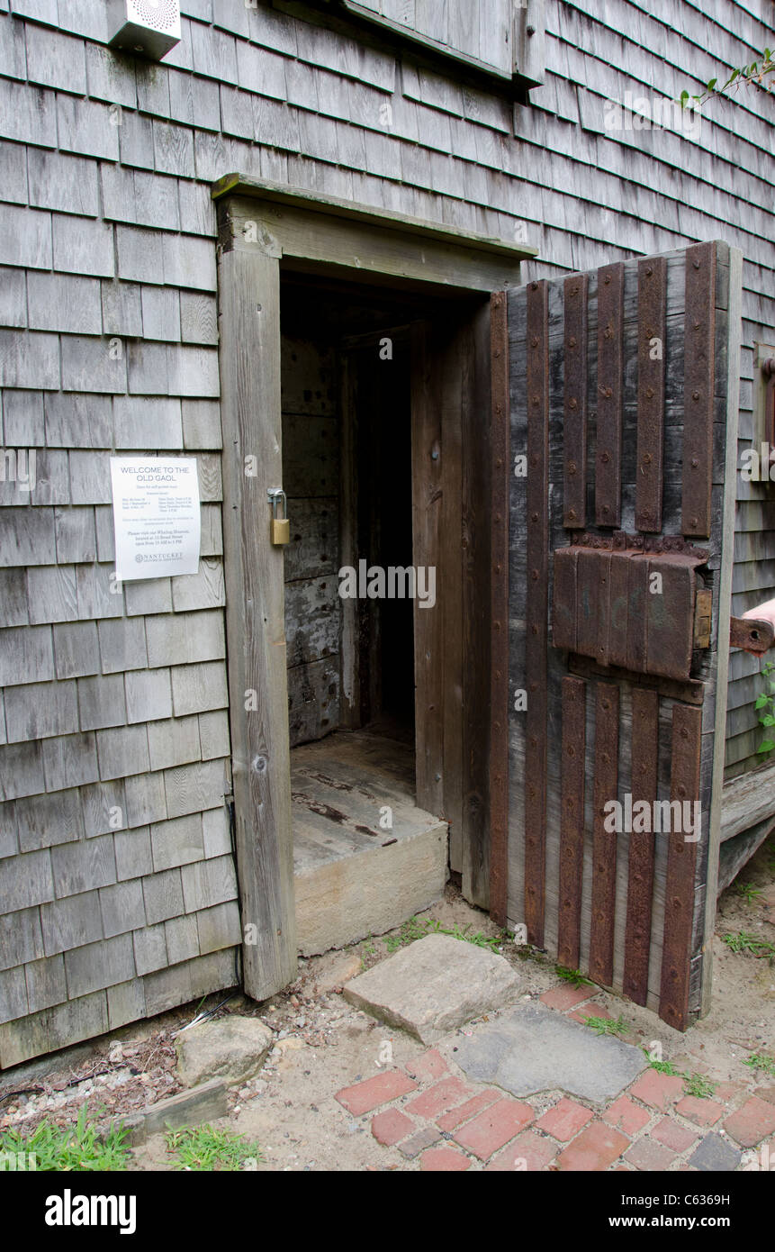 Le Massachusetts, Nantucket. L'ancienne prison (aka la vieille prison) Lieu historique national. Construit en 1805 et utilisé jusqu'en 1933. Banque D'Images
