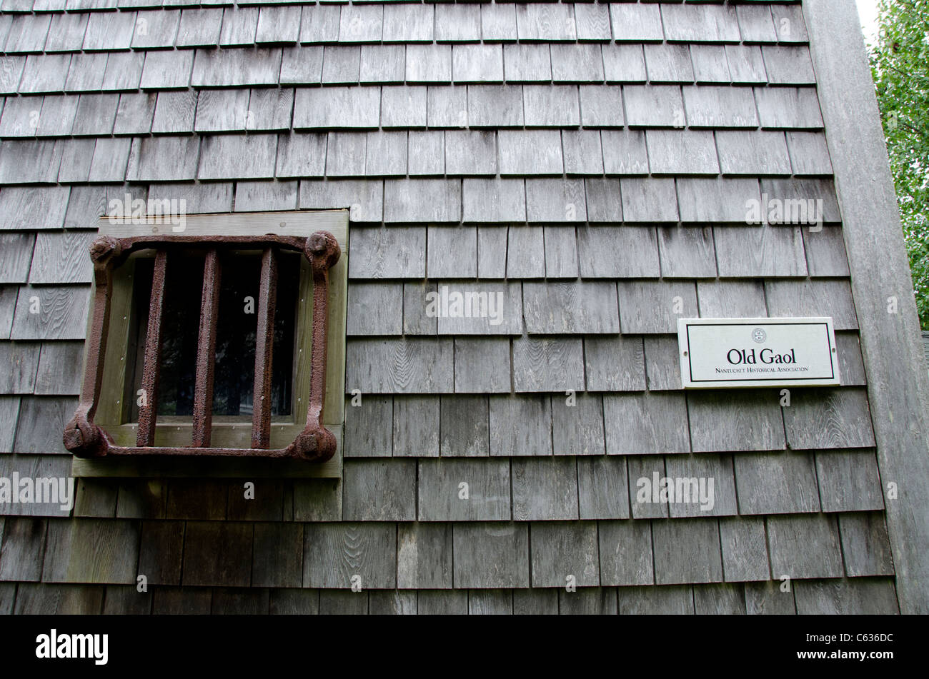 Le Massachusetts, Nantucket. L'ancienne prison (aka la vieille prison) Lieu historique national. Construit en 1805 et utilisé jusqu'en 1933. Banque D'Images