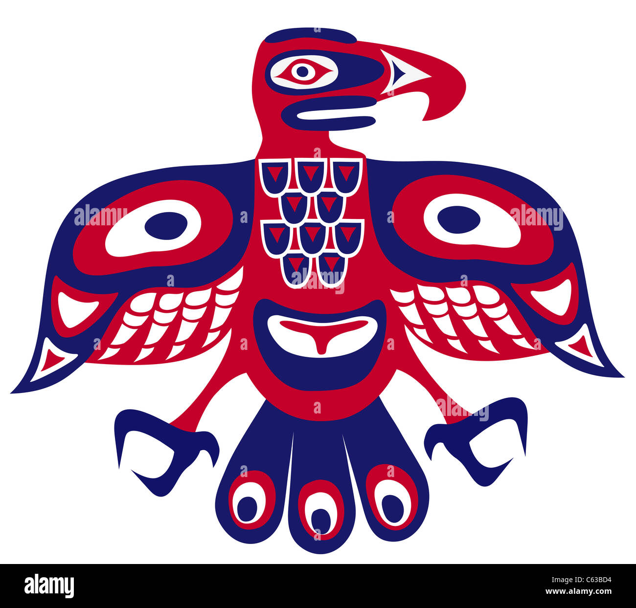 Oiseau - Native American art stylisation Banque D'Images