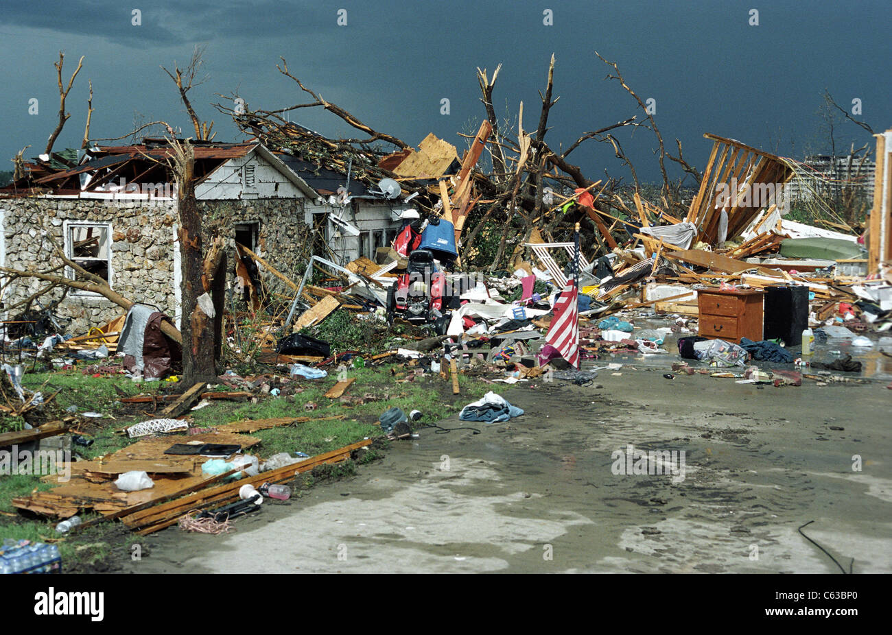 Une maison détruite par un EF-5 tornade à Joplin, Missouri, le 25 mai 2011. Banque D'Images