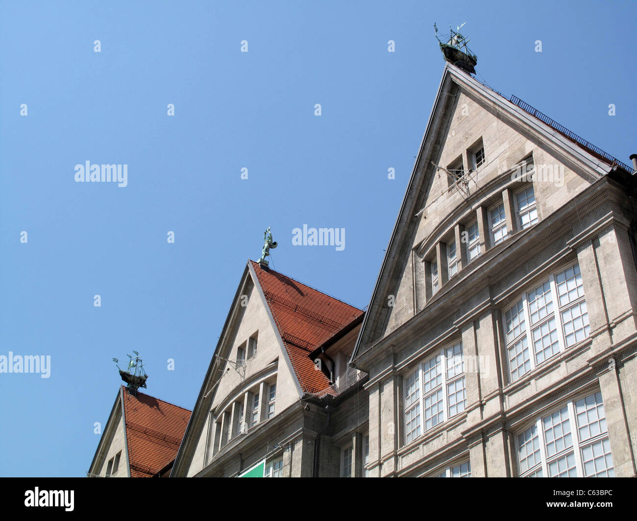 Toits décorés à Munich, Allemagne Banque D'Images