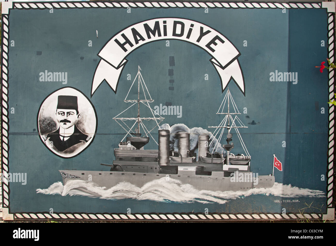 Navire ottoman turc cruiser Hamidiye guerres des Balkans La Première Guerre mondiale Banque D'Images