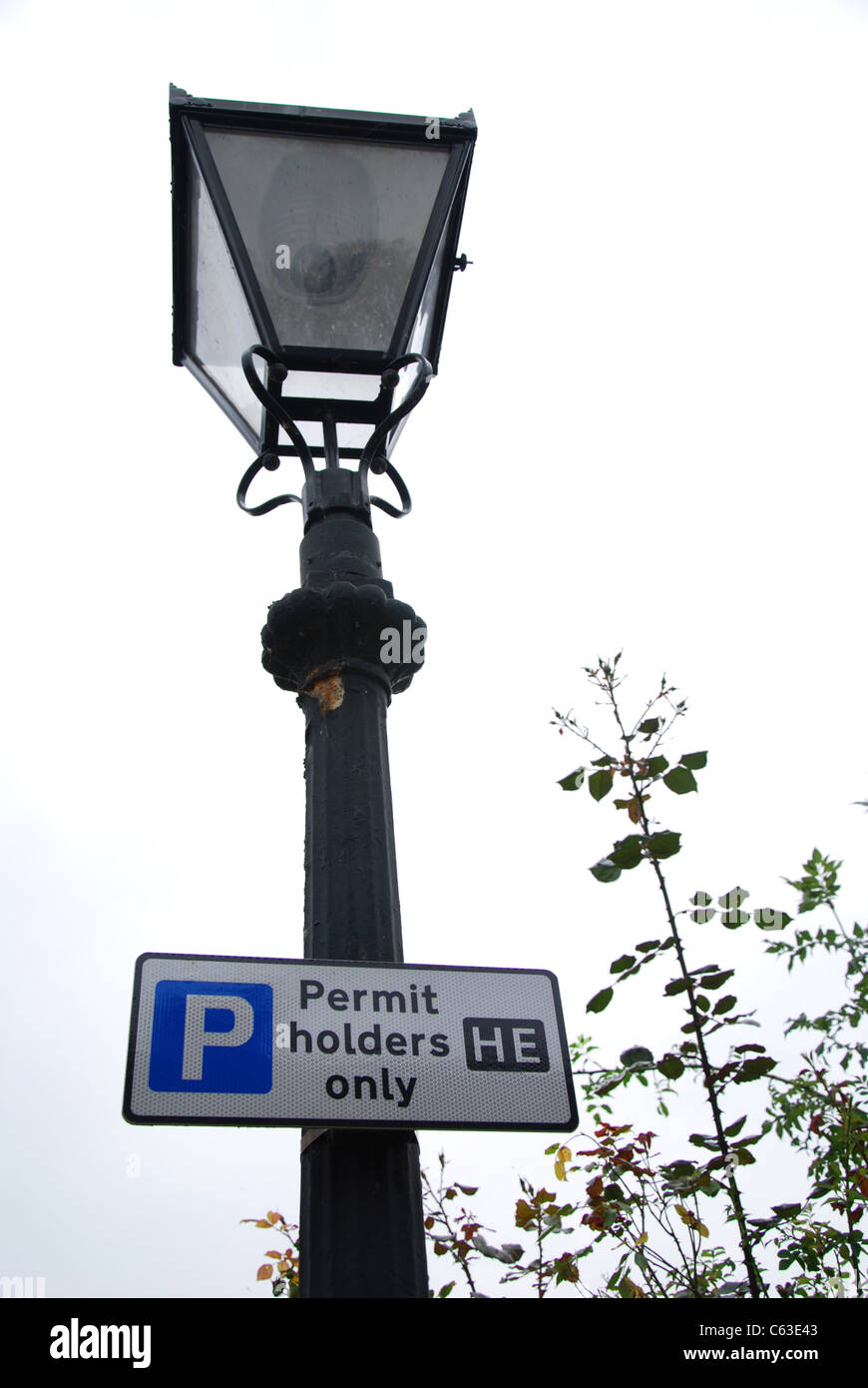 Les titulaires de permis de stationnement seulement Banque D'Images