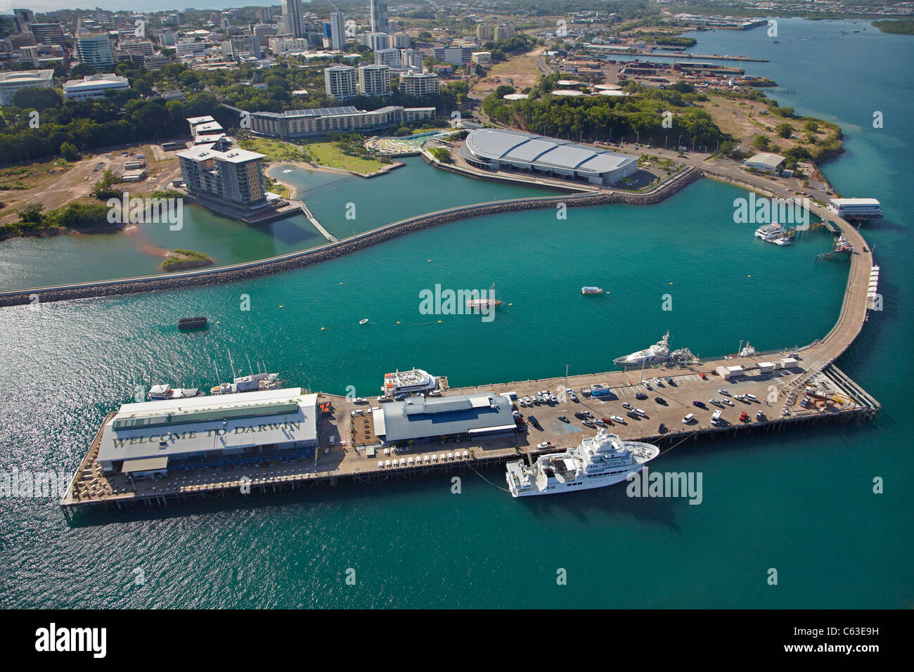 Stokes hill wharf et le quartier riverain de darwin Banque d’image et