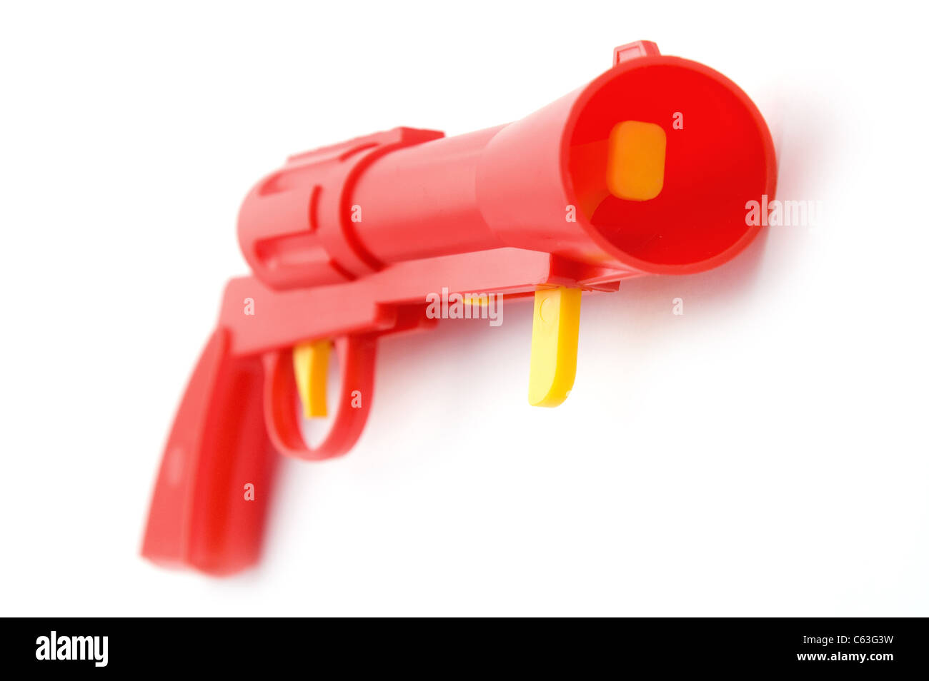 Objet sur blanc - pistolet jouet close up Banque D'Images