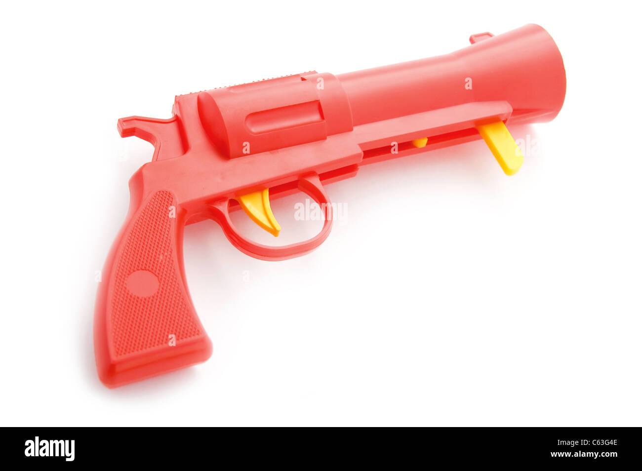 Objet sur blanc - pistolet jouet close up Banque D'Images