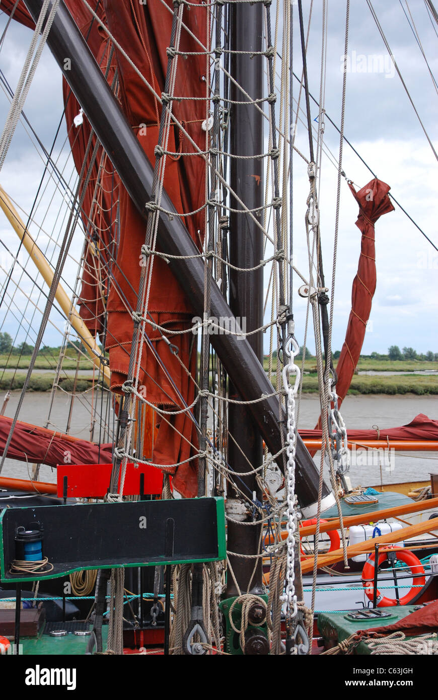 Détail de bateau à voile à Maldon Angleterre Essex Banque D'Images