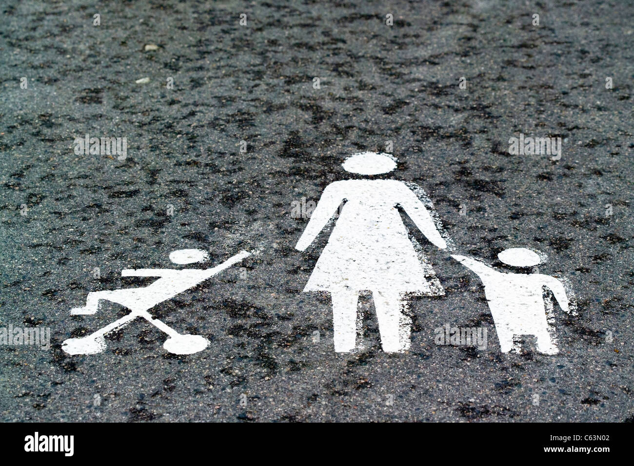 La peinture sur le bitume Banque D'Images