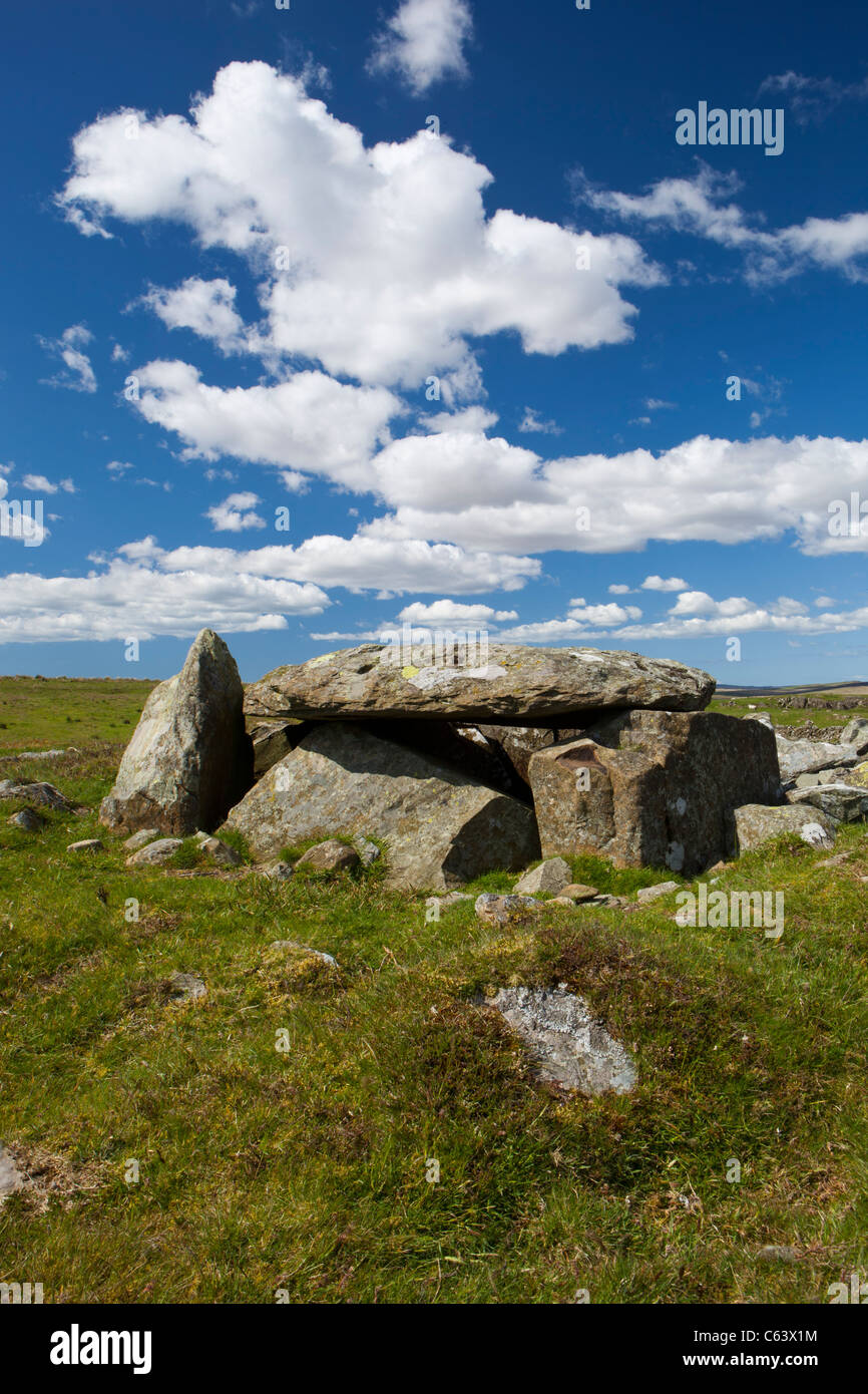 Grottes de Kilhern, chambré sur cairn funéraire néolithique près de Moss Kilhern Nouveau Luce, Galloway, UK Banque D'Images