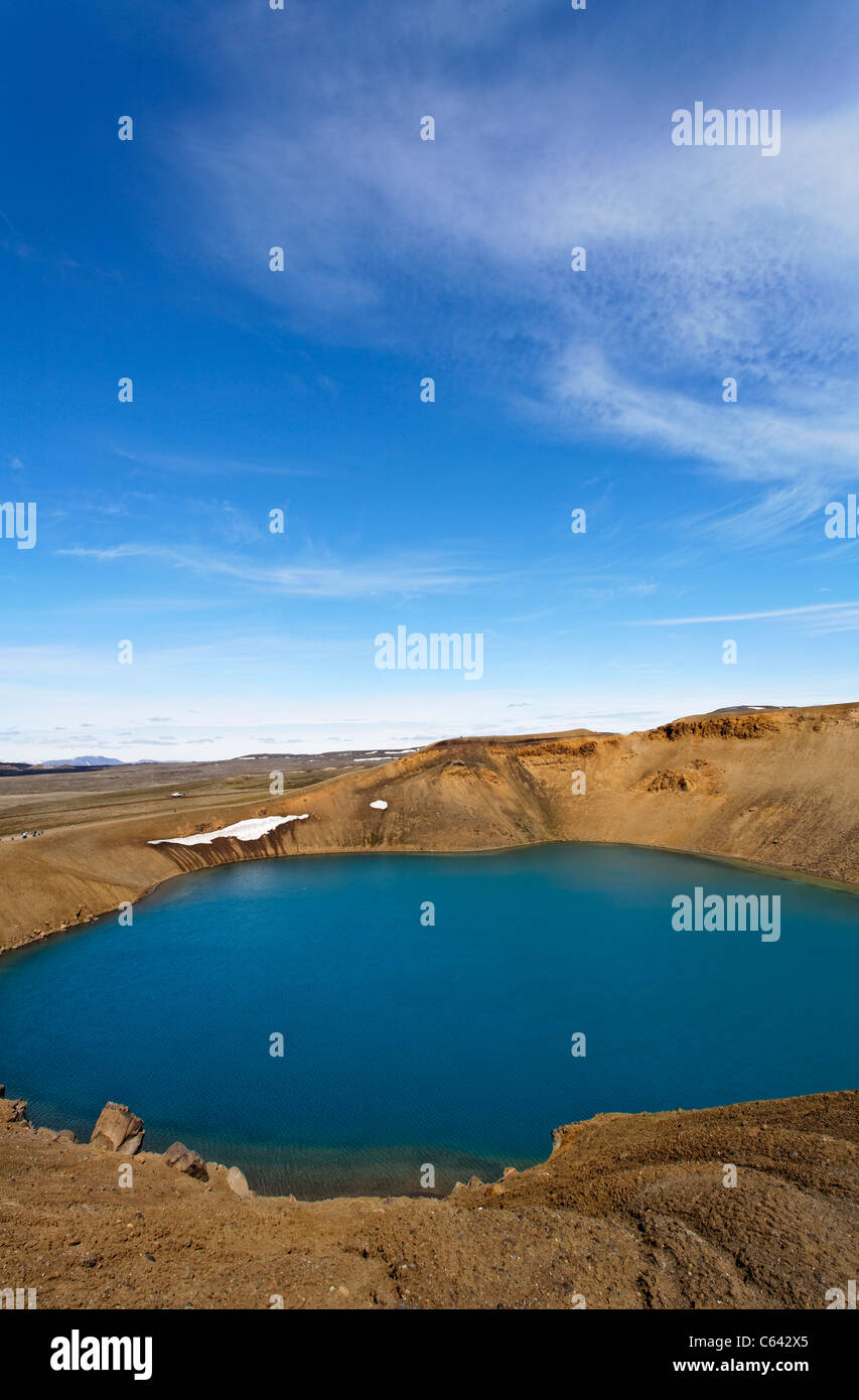Lake Viti, un lac de cratère Krafla, sur l'Islande Banque D'Images