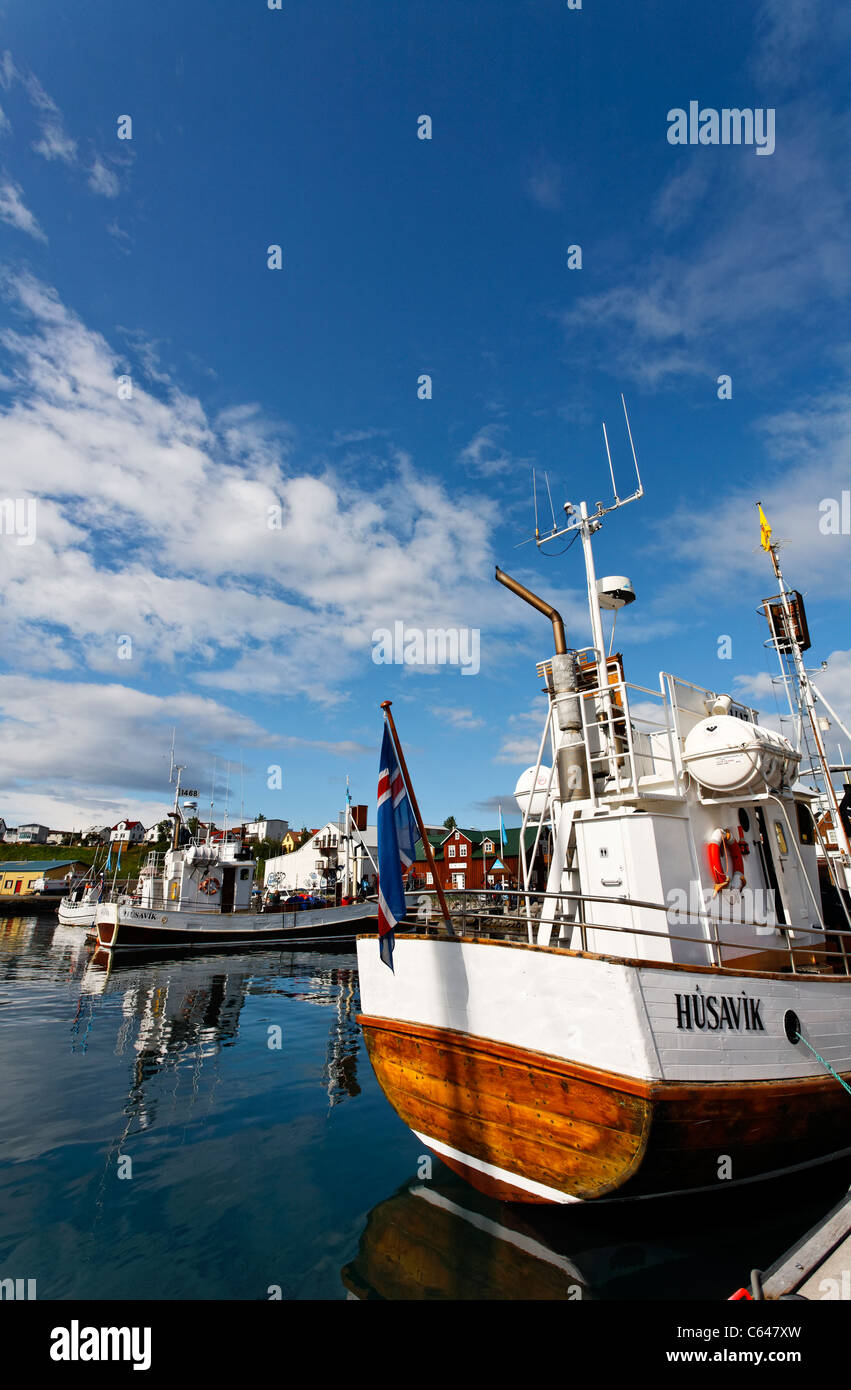 Le port, Husavik, l'Islande Banque D'Images