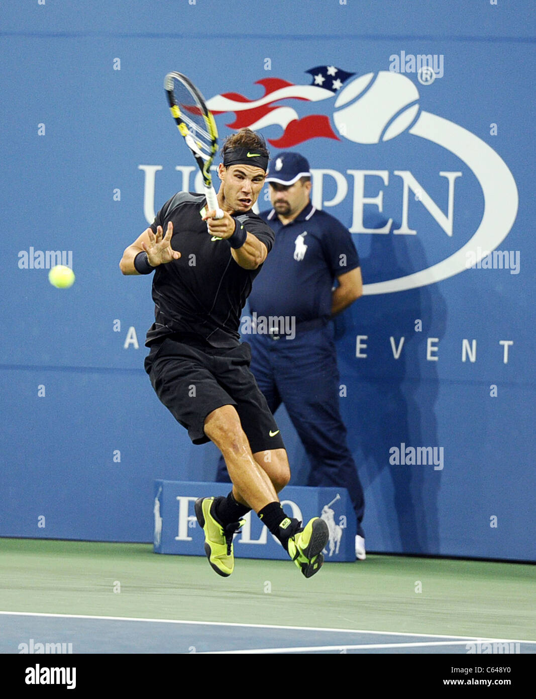 Rafael Nadal au tournoi de tennis US Open 2010 - MAR, l'USTA Billie Jean King National Tennis Center, le rinçage, NY Banque D'Images