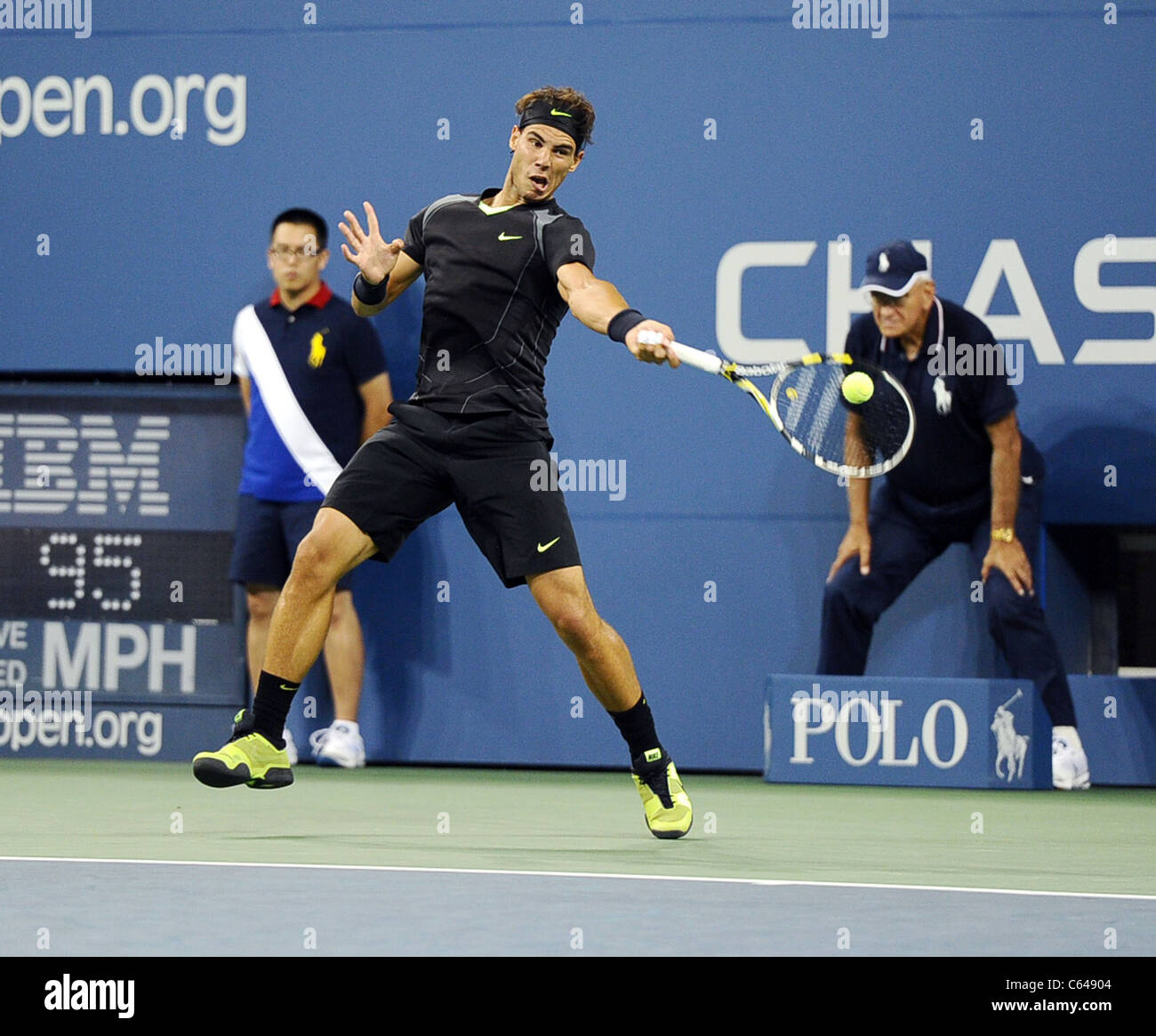 Rafael Nadal au tournoi de tennis US Open 2010 - MAR, l'USTA Billie Jean King National Tennis Center, le rinçage, NY Banque D'Images