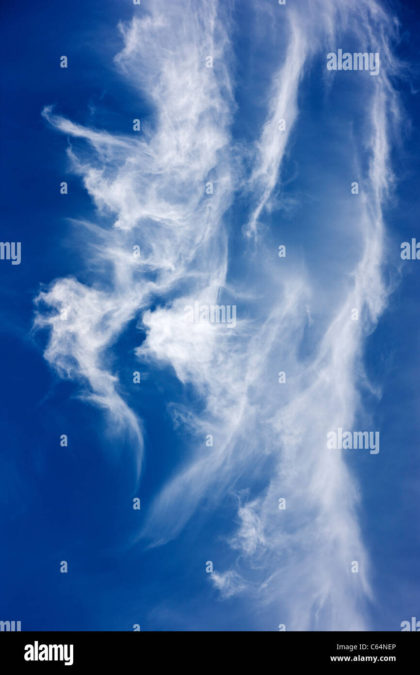 Nuages contre un ciel bleu au Colorado. Banque D'Images