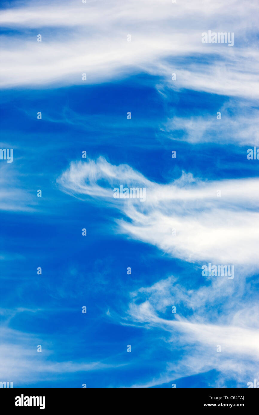 Nuages contre un ciel bleu au Colorado. Banque D'Images