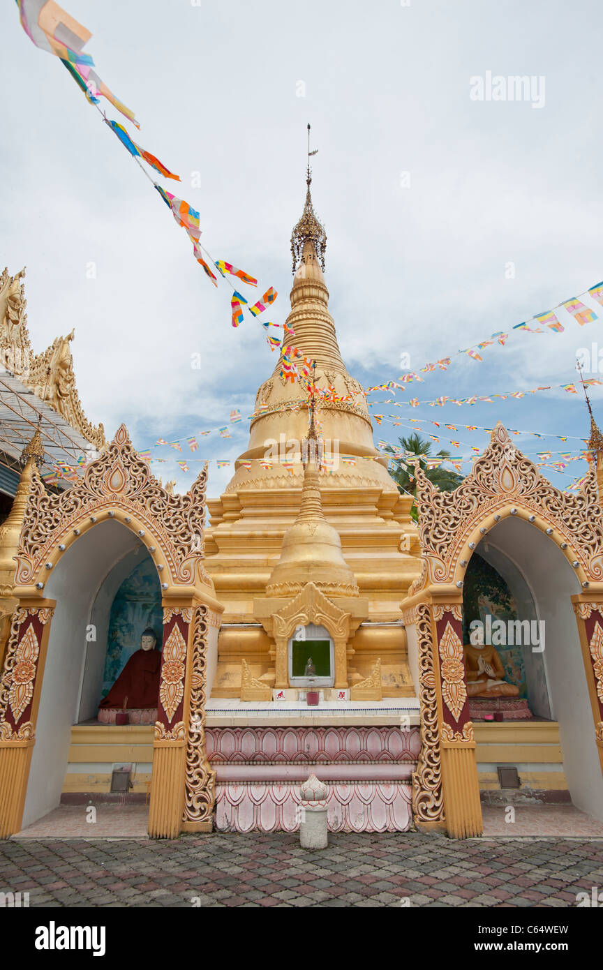 Temple de Dhammikarama, George Town, Penang Banque D'Images