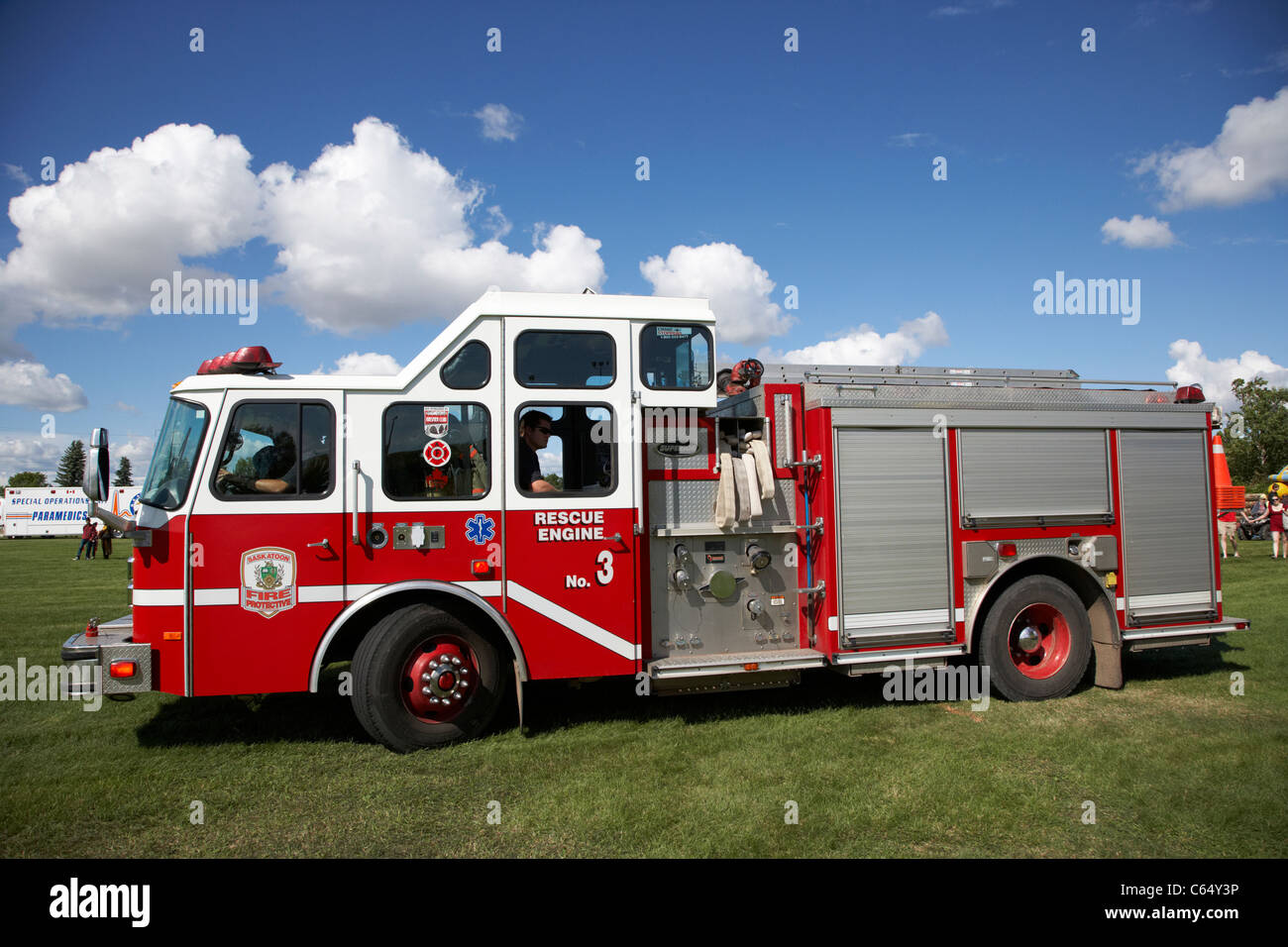 Services de protection des incendies Saskatoon véhicule moteur sauvetage Saskatchewan Canada Banque D'Images