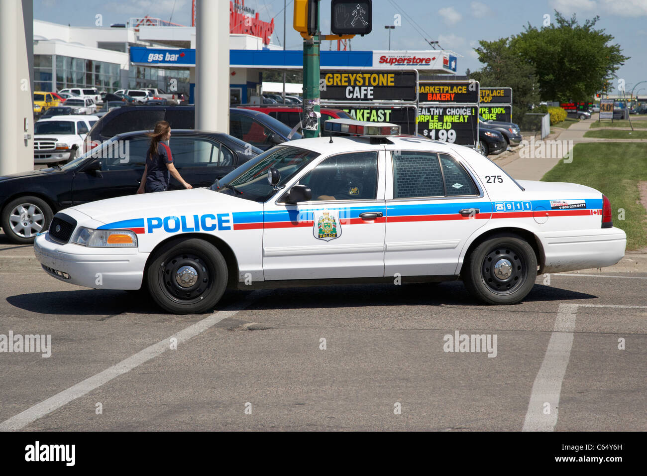 Voiture de police de Saskatoon Saskatchewan Canada véhicule de patrouille Banque D'Images