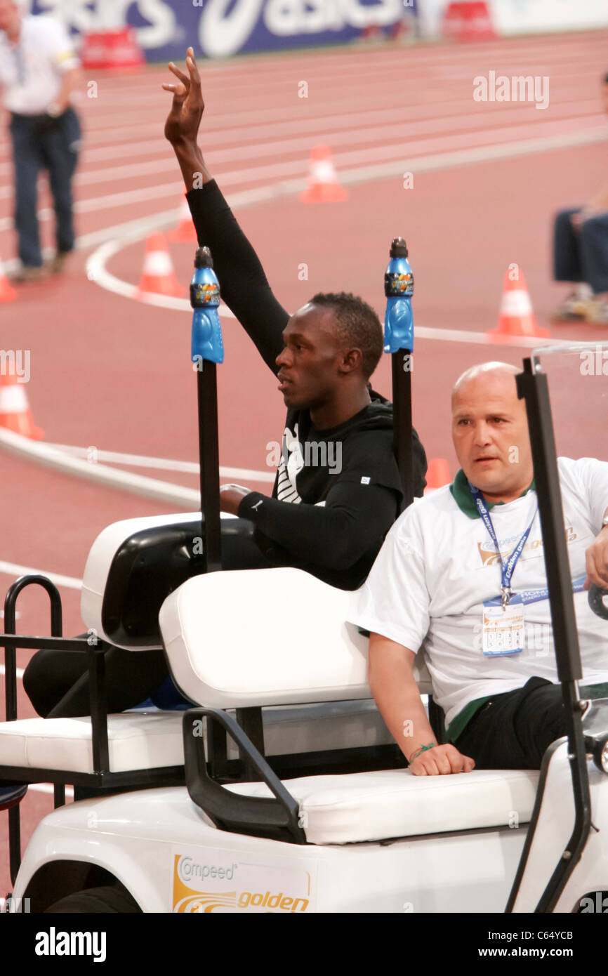 100m record du monde Usain Bolt athlète sprinter 100m Banque D'Images