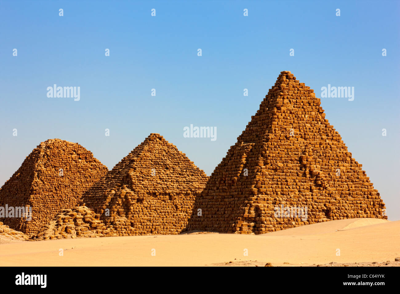 Les Pyramides de Nuri, le nord du Soudan, Afrique Banque D'Images