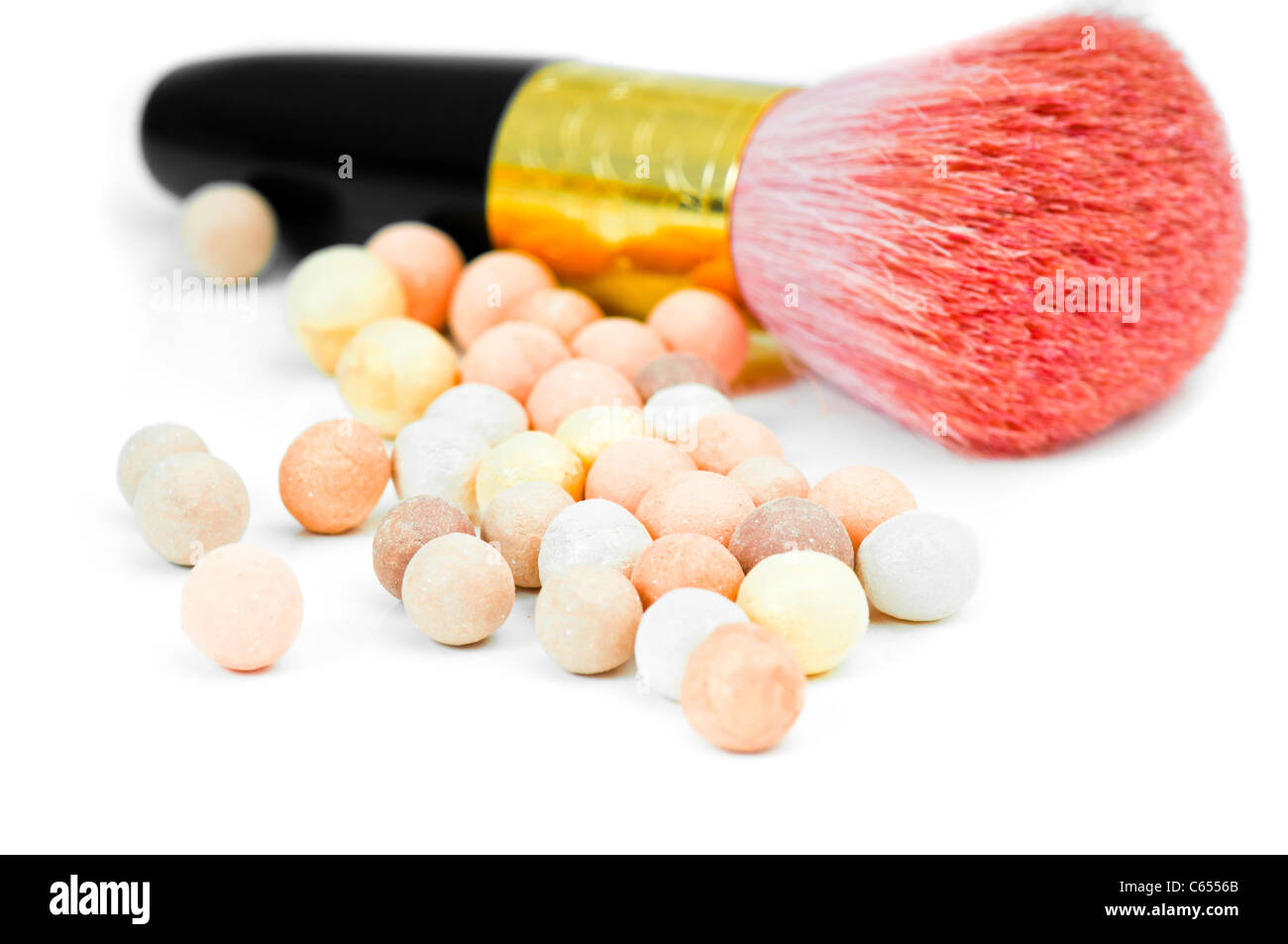 Make-up et blush pinceau cosmétique Banque D'Images