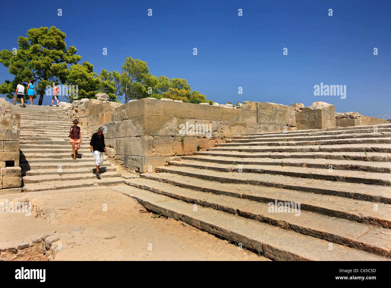 L'entrée royale de le palais minoen de Festos (ou 'Apollon') dans le sud de la Crète, Héraklion, Grèce Banque D'Images
