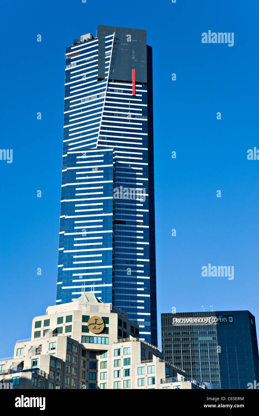 Langham Hotel, PWC et Eureka Tower Southbank Melbourne Victoria immeubles en Australie Banque D'Images