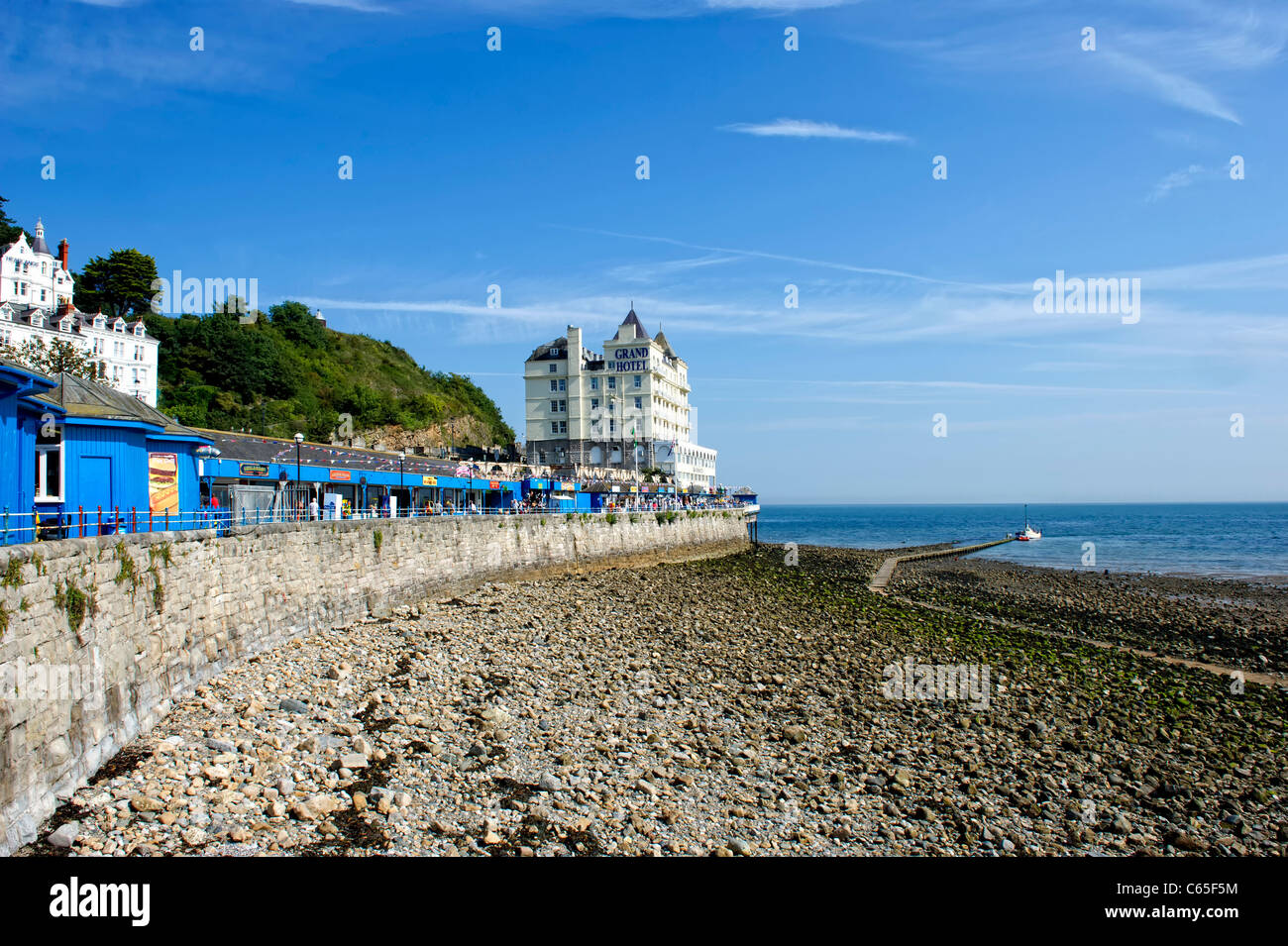 Jetée de Llandudno et le Grand Hôtel Banque D'Images