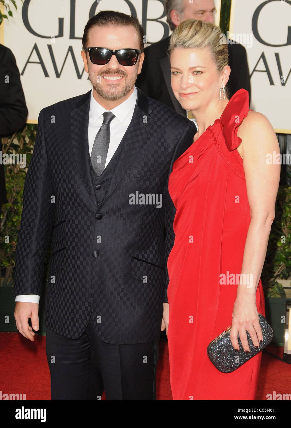 Ricky Gervais aux arrivées pour la Hollywood Foreign Press Association 68e Golden Globes Awards annuels - Arrivées, Beverly Hilton Hotel, Los Angeles, CA, 16 janvier 2011. Photo par : Dee Cercone/Everett Collection Banque D'Images