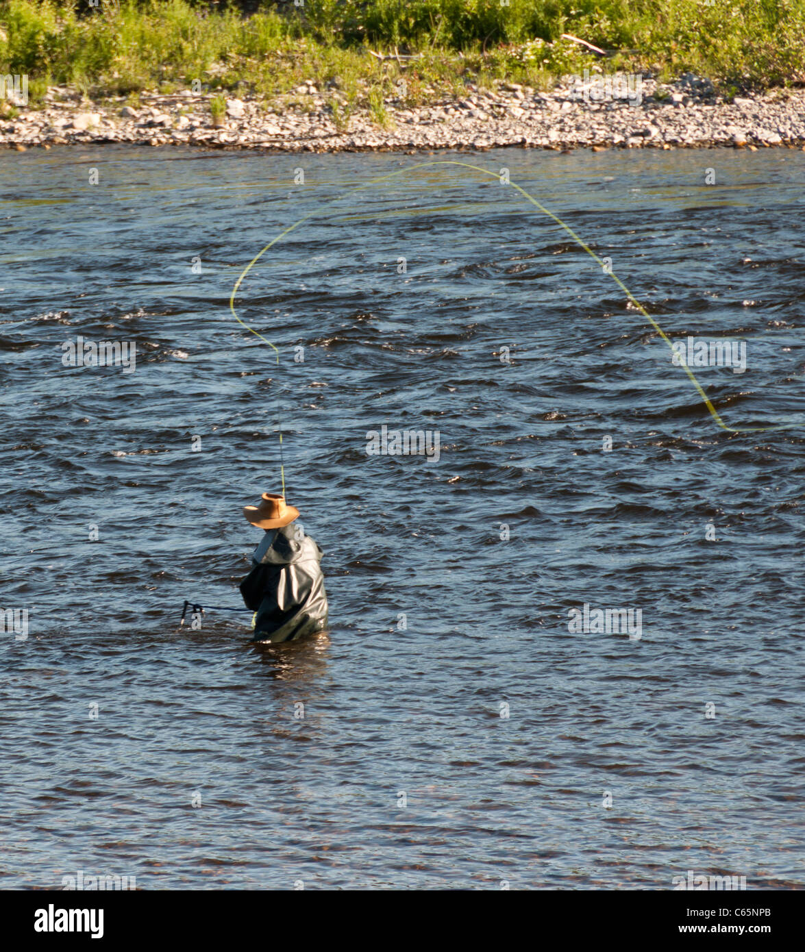 Voler l’homme pêche Banque D'Images