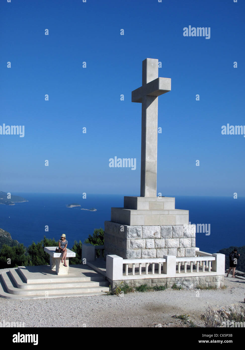 War Memorial sur le mont Srd Dubrovnik Croatie Banque D'Images