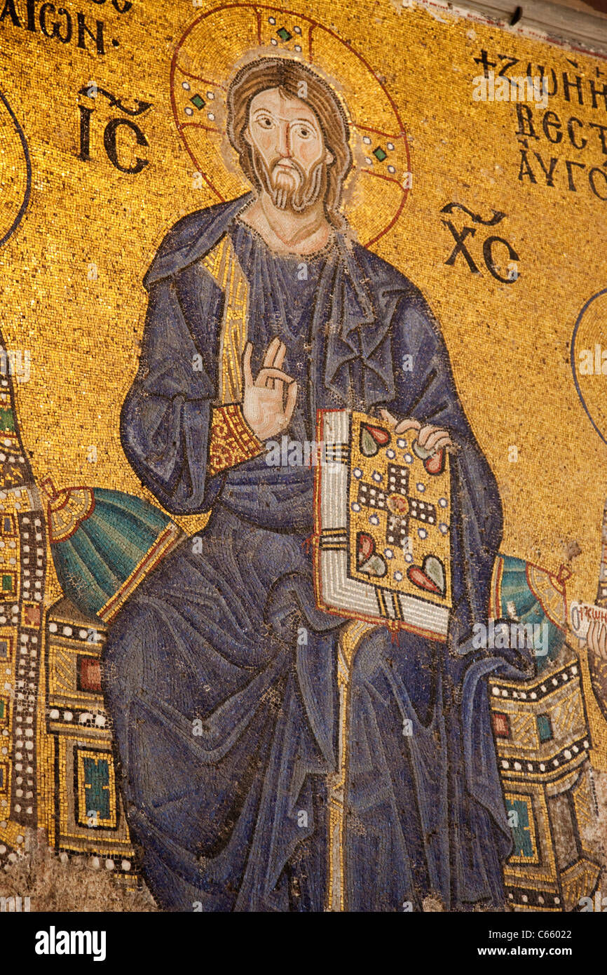 La Turquie, Istanbul, byzantine Sainte-Sophie en mosaïque religieuse Banque D'Images