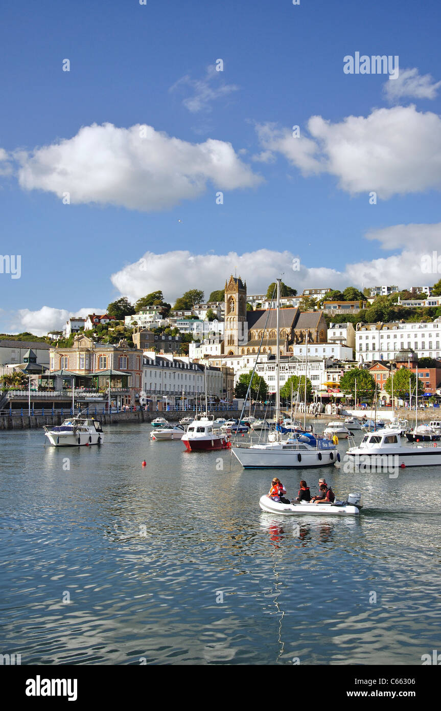 Ville et vue sur le port, Torquay, Devon, Angleterre, Royaume-Uni Banque D'Images