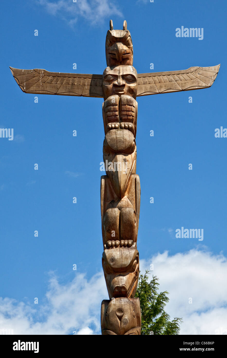 Totem, au parc Stanley, Vancouver, Canada Banque D'Images