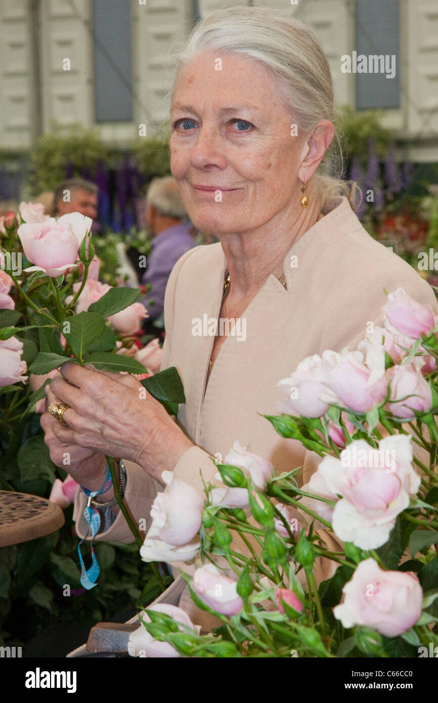 Chelsea Flower Show 2011, avec l'actrice Vanessa Redgrave Natasha Richardson-Rose, nommé d'après la fin de la fille Banque D'Images