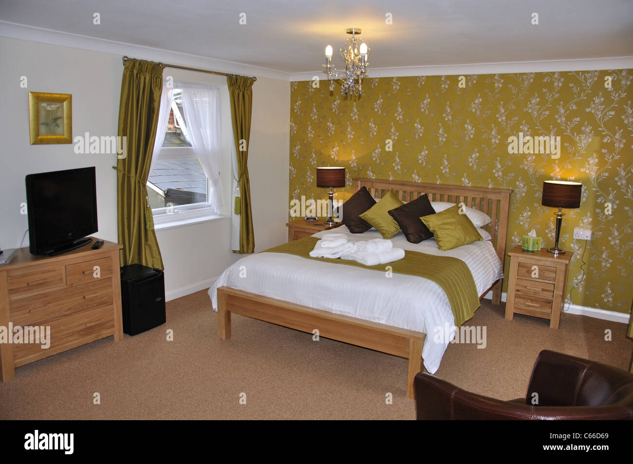 Chambre de l''Elmdene B&B, Rathmore Road, Torquay, Tor Bay, Devon, Angleterre, Royaume-Uni Banque D'Images