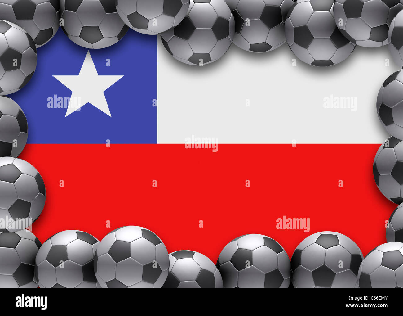 Pavillon du chili football soccer Banque D'Images