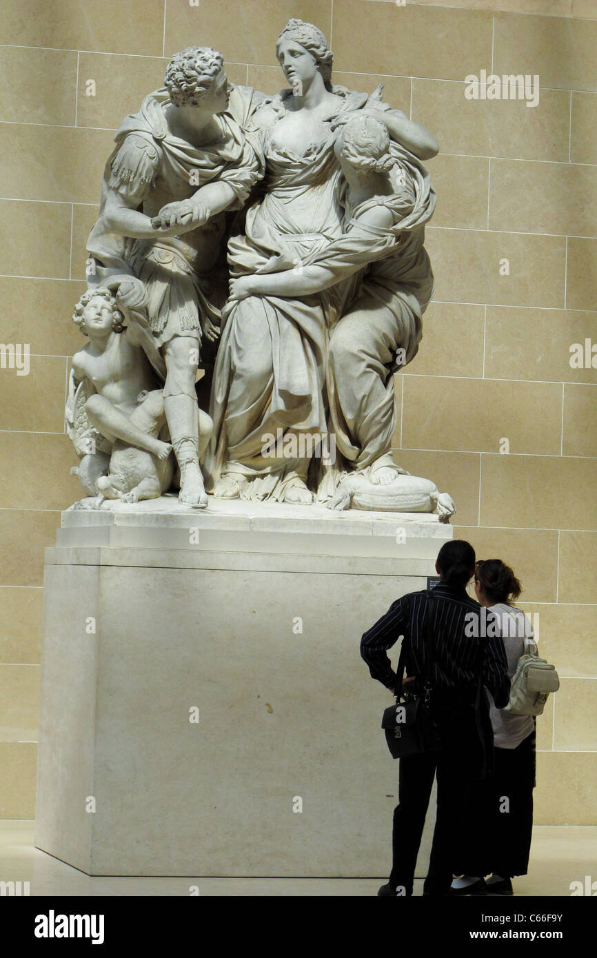 Formule Arria et Poetus statue dans le musée du Louvre, Paris France Banque D'Images