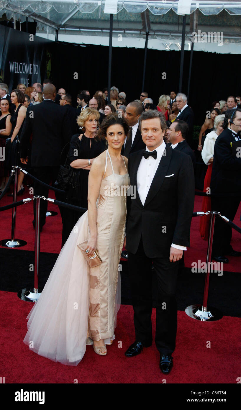 Colin Firth et Livia Giuggioli aux arrivées pour le 83e Prix de l'Académie des Oscars - Partie 1 des arrivées, le Kodak Theatre, Los Angeles, CA le 27 février 2011. Photo par : Jef Hernandez/Everett Collection Banque D'Images