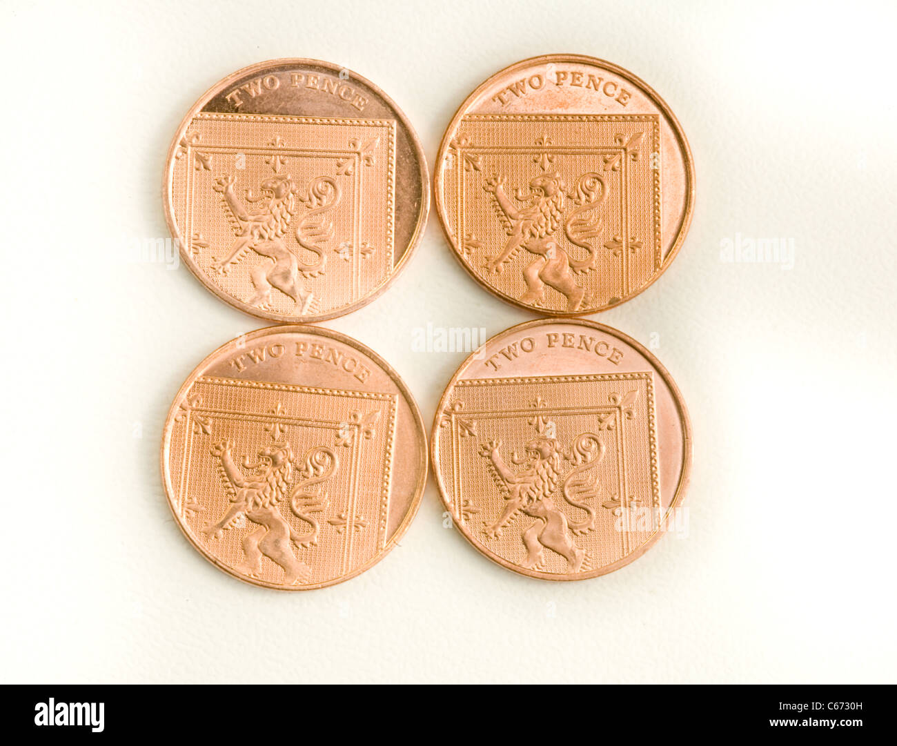 Coin, changement, isolated on white Banque D'Images