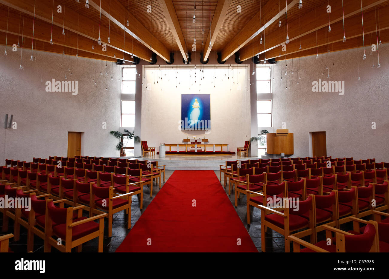 Intérieur de l'église, Stykkisholmur, Islande, Péninsule de Snaefellsness Banque D'Images