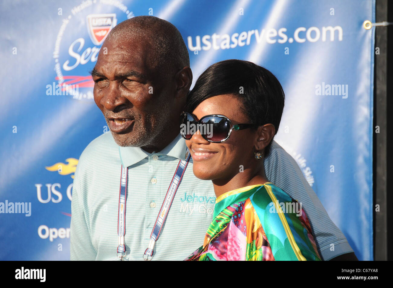 Richard Williams, Graham Lakeisha, présents pour l'US Open 2010 Cérémonie d'ouverture, l'USTA Billie Jean King National Tennis Center, le rinçage, NY Le 30 août 2010. Photo par : Rob riche/Everett Collection Banque D'Images
