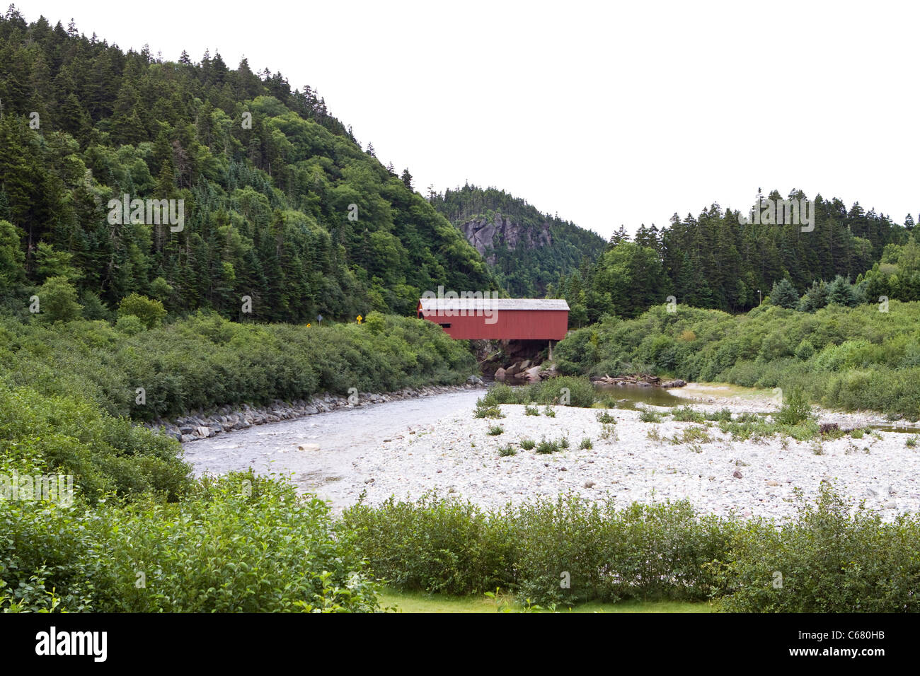 Pont couvert de Point Wolfe, le Parc National de Fundy, Nouveau-Brunswick, Canada Banque D'Images