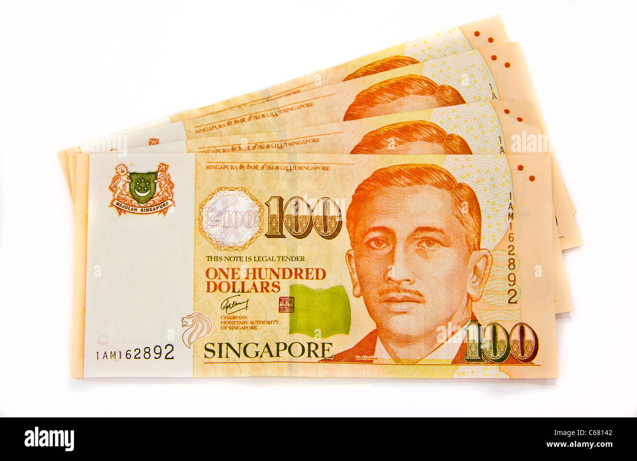 Cent dollars Singapour isolé sur fond blanc Banque D'Images Cent dollars Singapour isolé sur fond blanc Banque D'Images