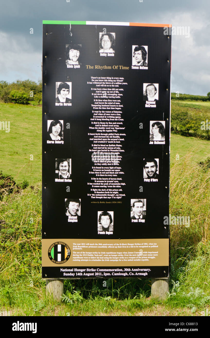 Mémorial aux grévistes de la faim irlandais 1981 Banque D'Images