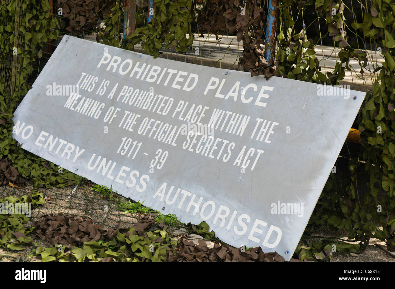 Inscrivez-endroit prohibé en vertu de la Loi sur les secrets officiels Banque D'Images