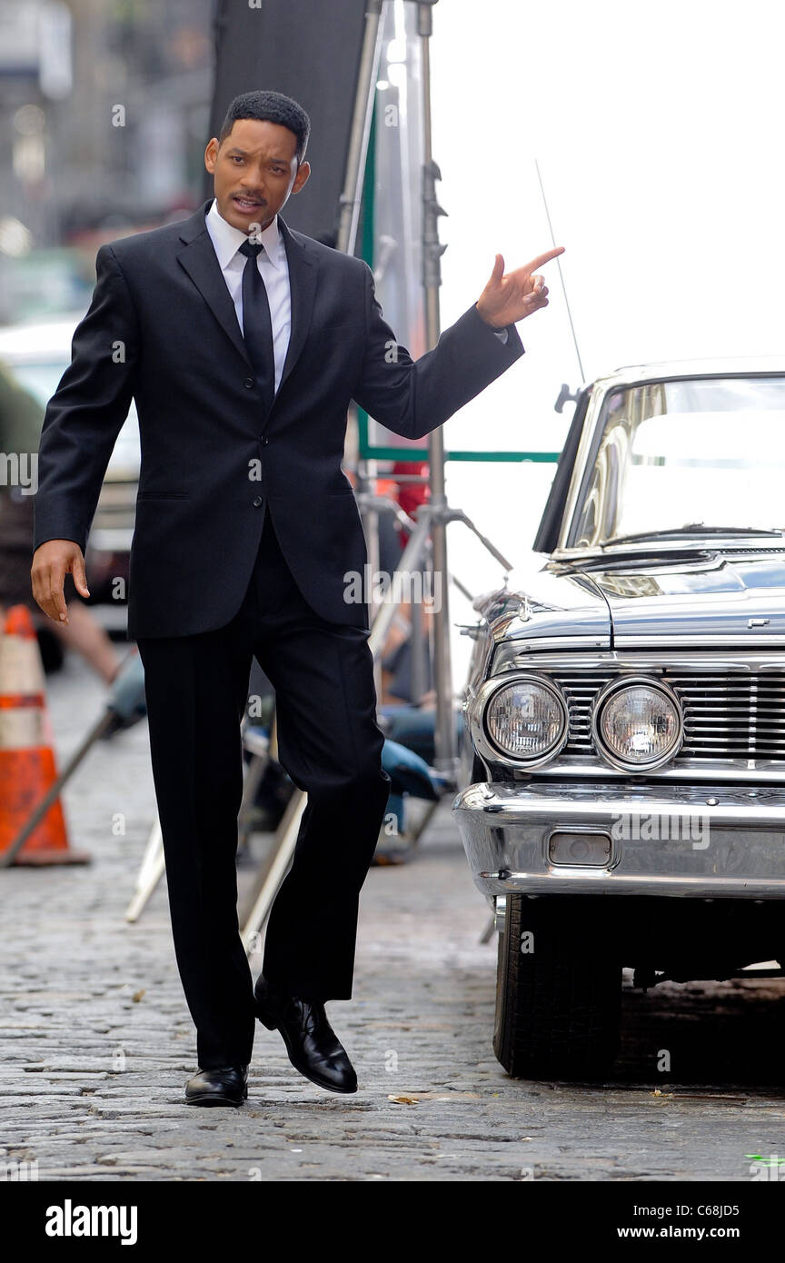 Will Smith, films une scène à la "Men in Black 3" film situé dans Soho  dehors et environ pour la célébrité CANDIDS - MON, , New York, NY Le 6 juin  2011.