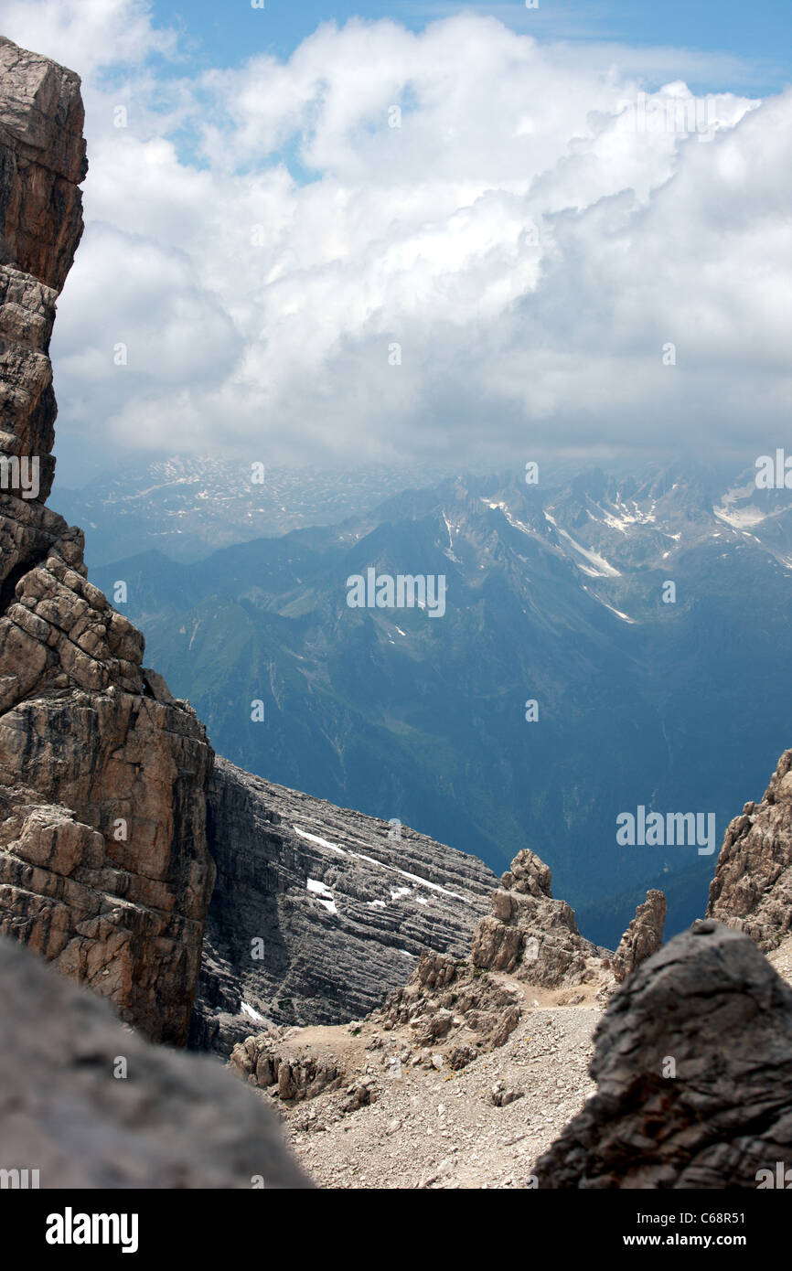 Une partie de l'Sentiero Alfredo Benini Via Ferrata Dolomites italiennes dans l'itinéraire Banque D'Images